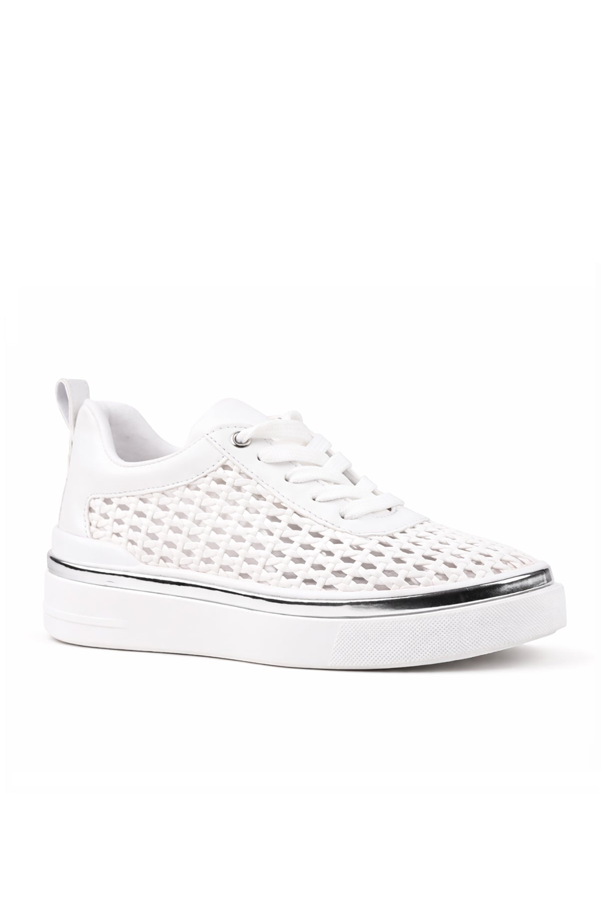Beyaz kadın sneaker STATO Vale yakın çekim