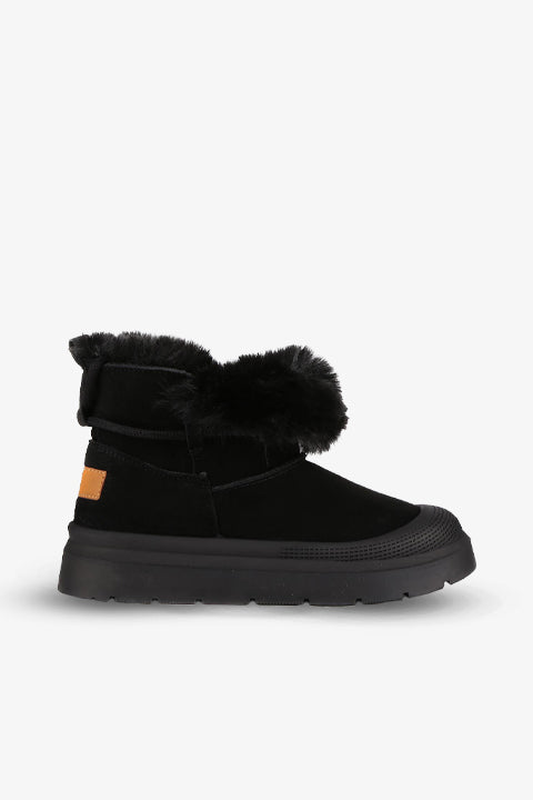 Stato - Siyah Hakiki Süet Deri Kadın Bot