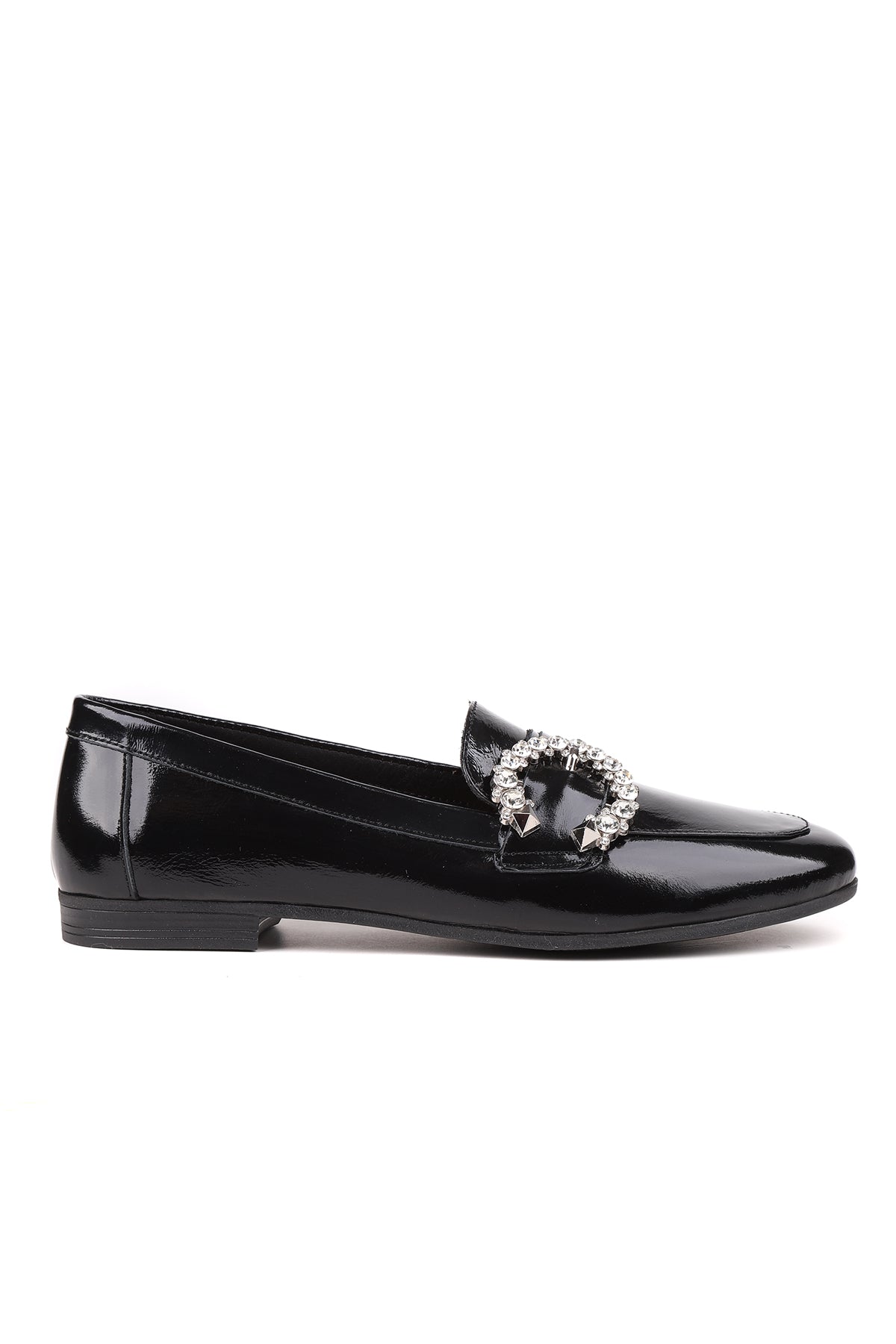 STATO Milano taş tokalı kadın loafer siyah
