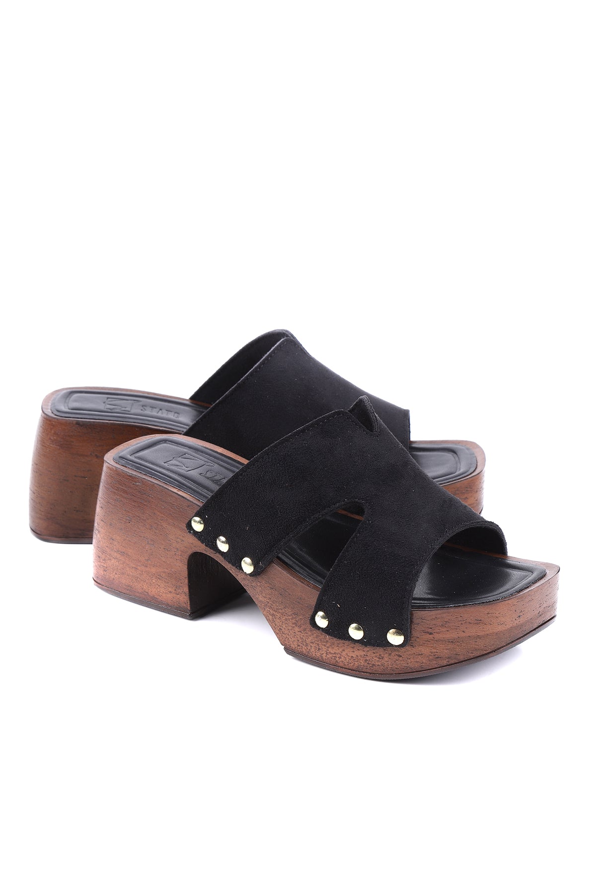 Stato Sophia Platform Tabanlı Süet Görünümlü Şık Kadın Terlik