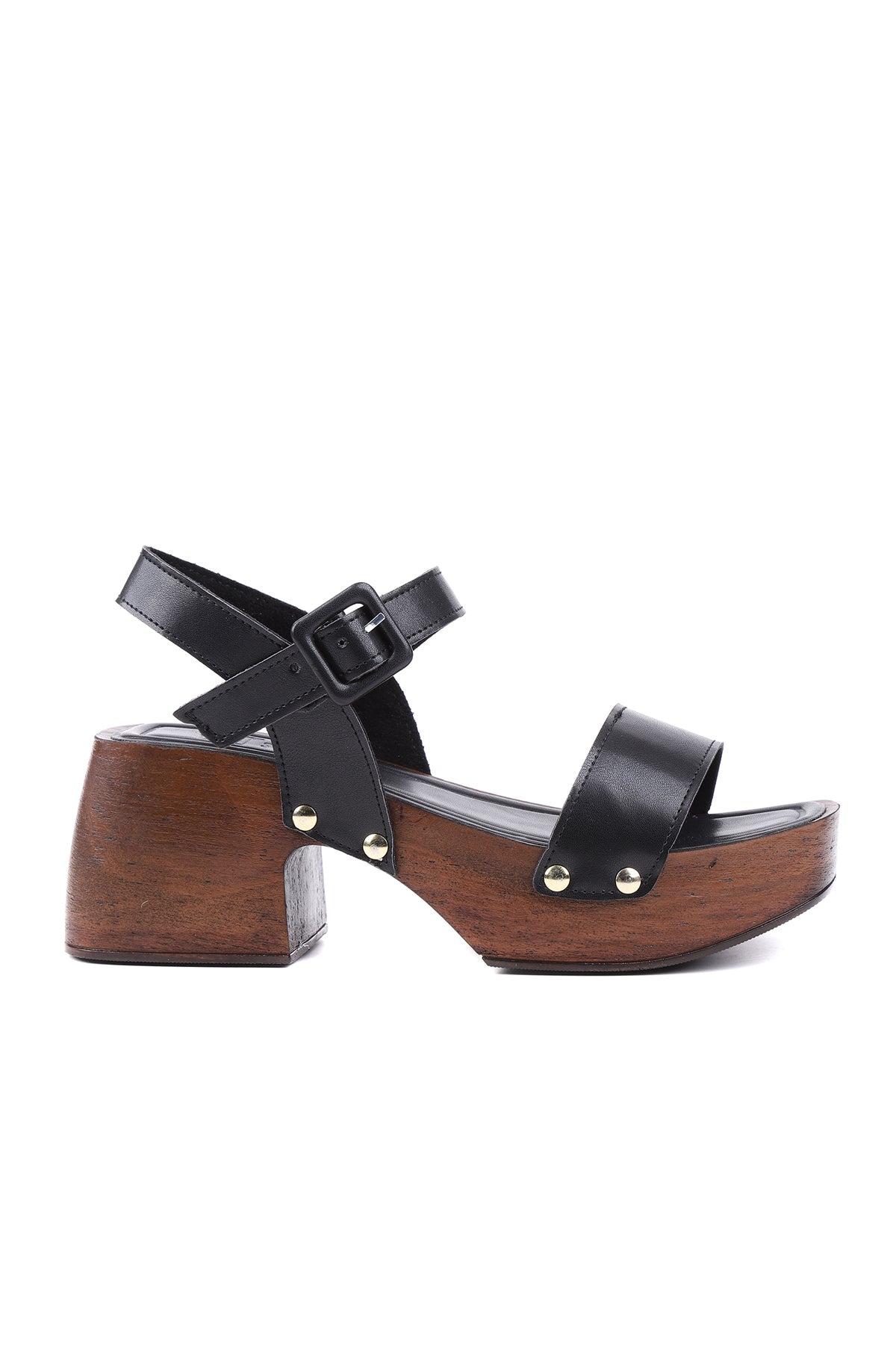 STATO Isabella platform tokalı kadın sandalet siyah