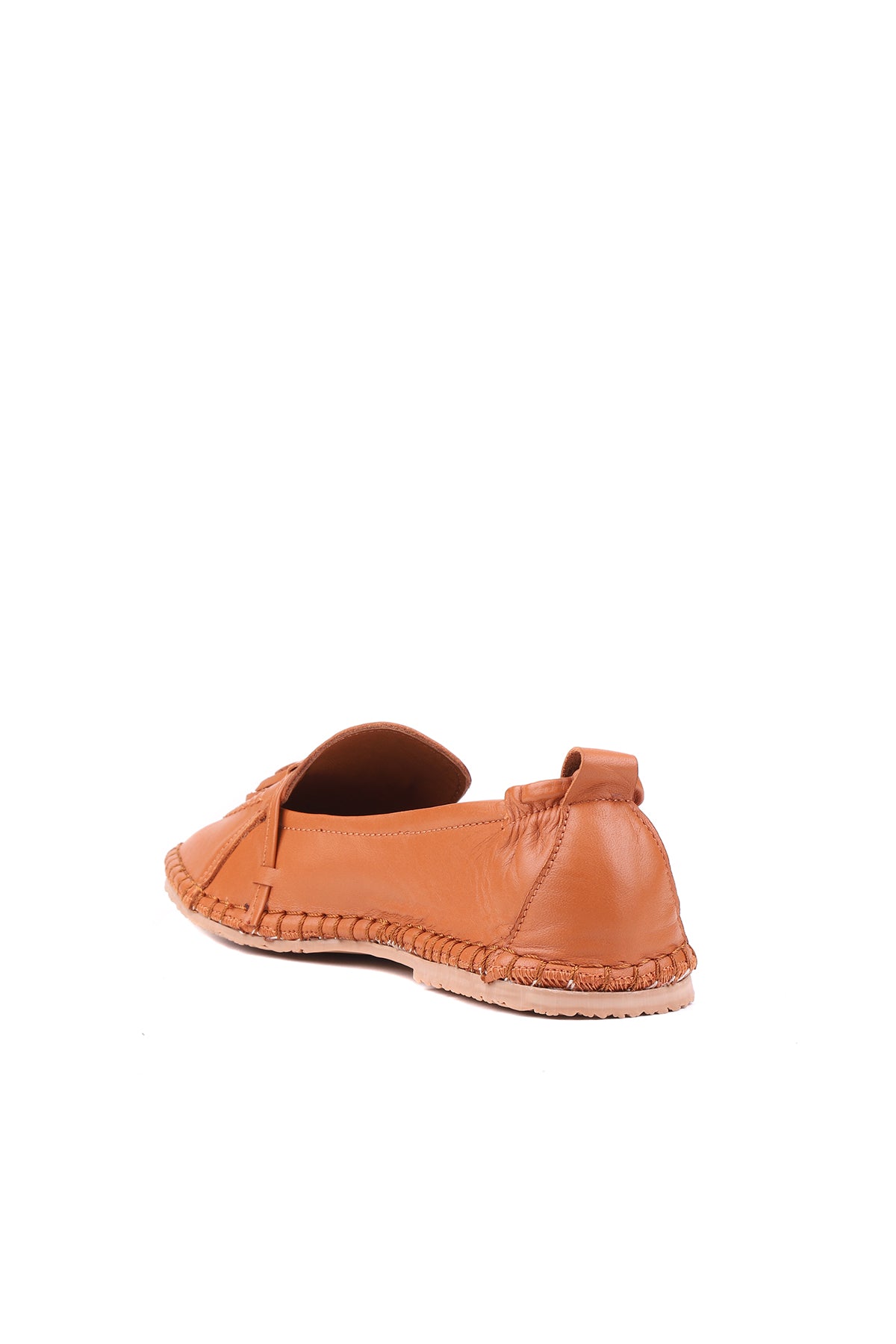 Zurich hakiki deri kadın loafer taba detay