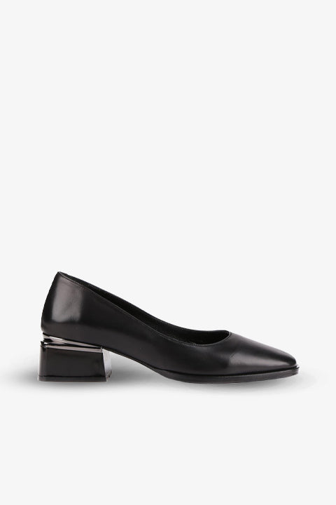 Stato - Siyah Hakiki Deri Kadın Topuklu Ayakkabı 25-5727