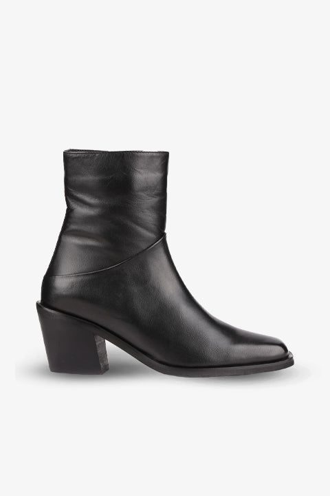 Stato - Siyah Hakiki Deri Topuklu Kadın Bot 25-1581