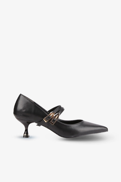 Stato - Siyah Renk Tokalı Kadın Topuklu Ayakkabı