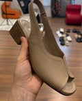 STATO Bellina hakiki deri kadın sandalet Taba