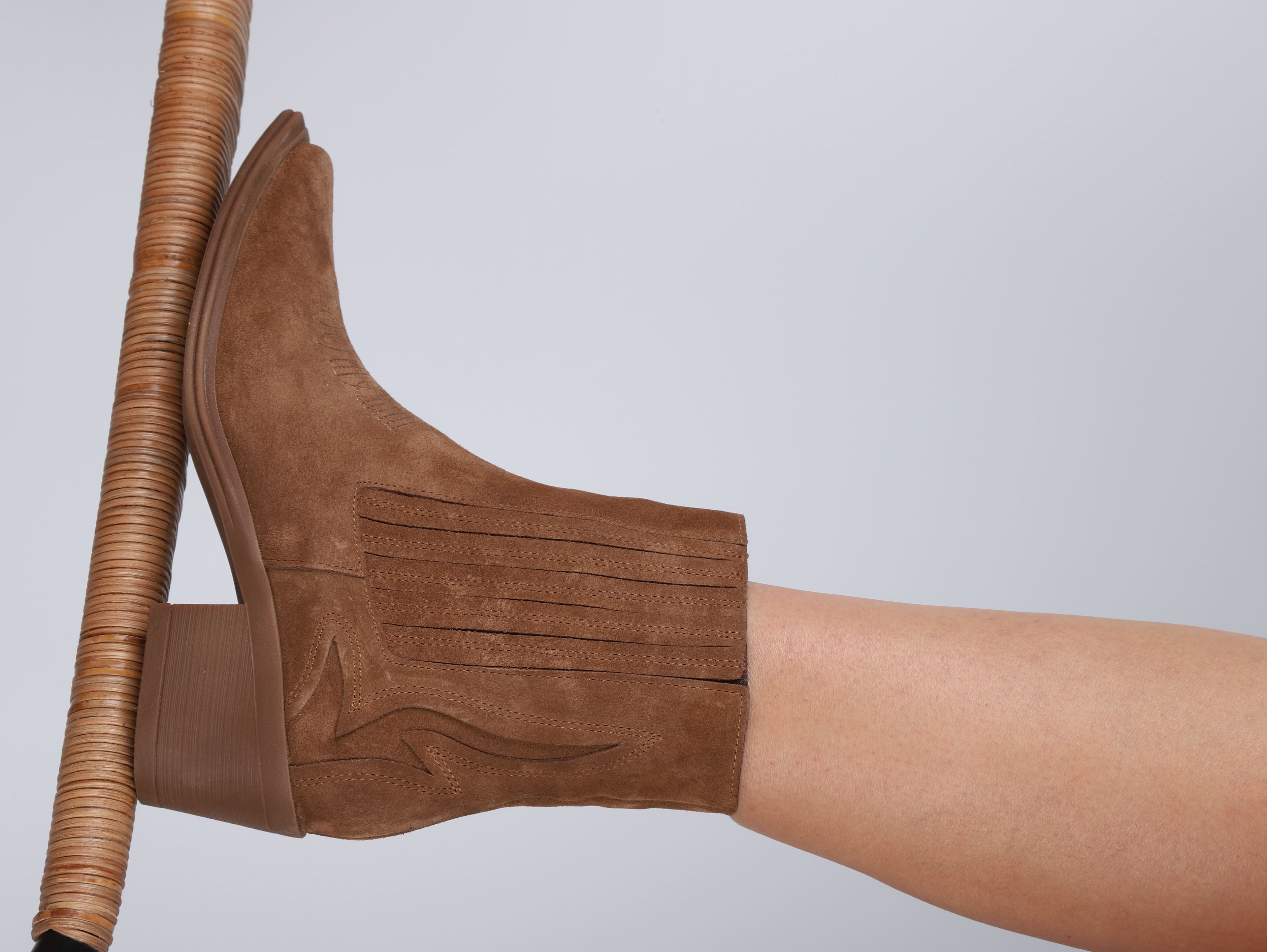 Stato - Taba Hakiki Süet Deri Fermuarlı Kadın Bot 25-1535