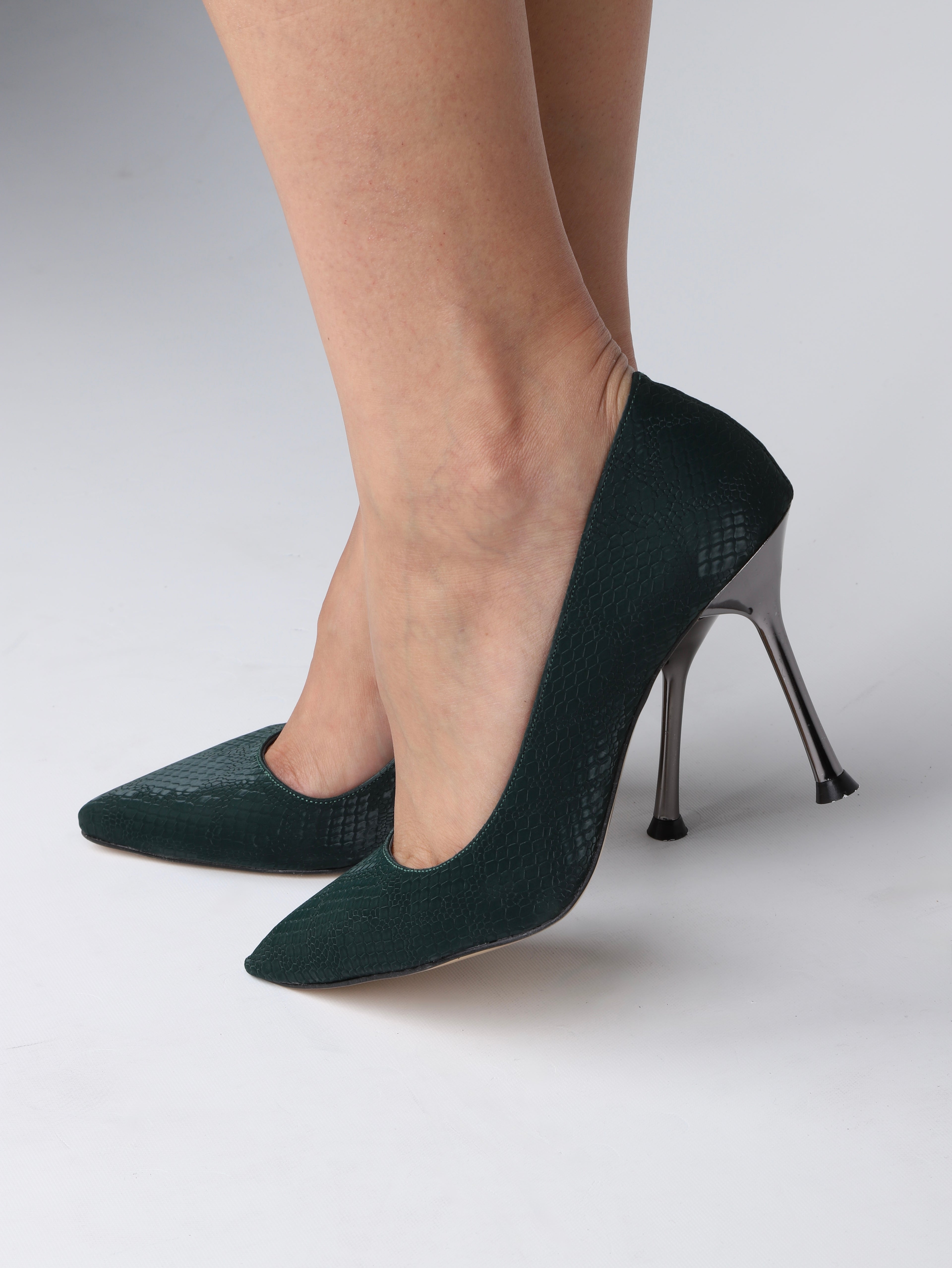 Stato - Yeşil Saten Kadın Topuklu Ayakkabı
